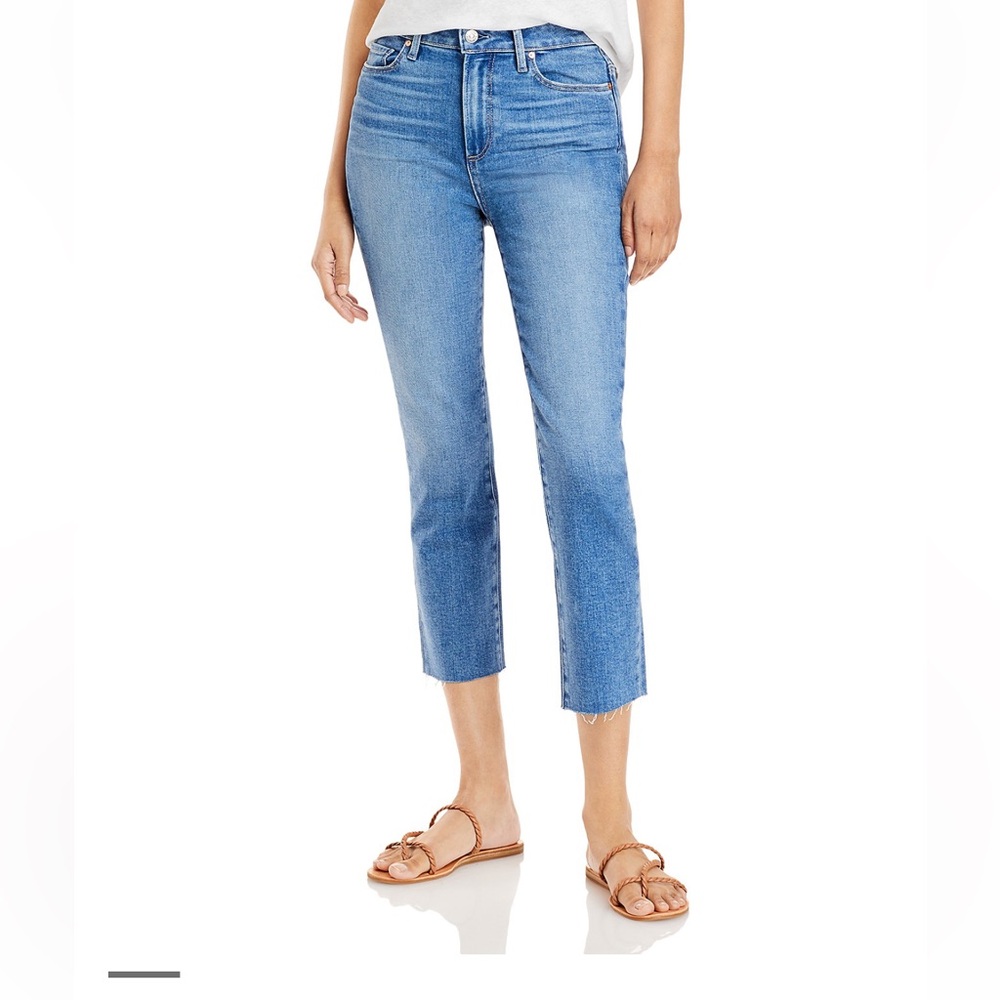 Paige Cindy Crop Raw Hem Jeans